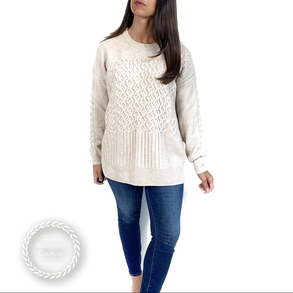 Madewell Patchwork Cable Knit Tunic 